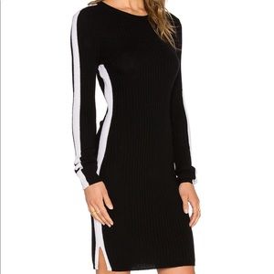 Autumn Cashmere 100% Racing Stripe Dress Sweater M
